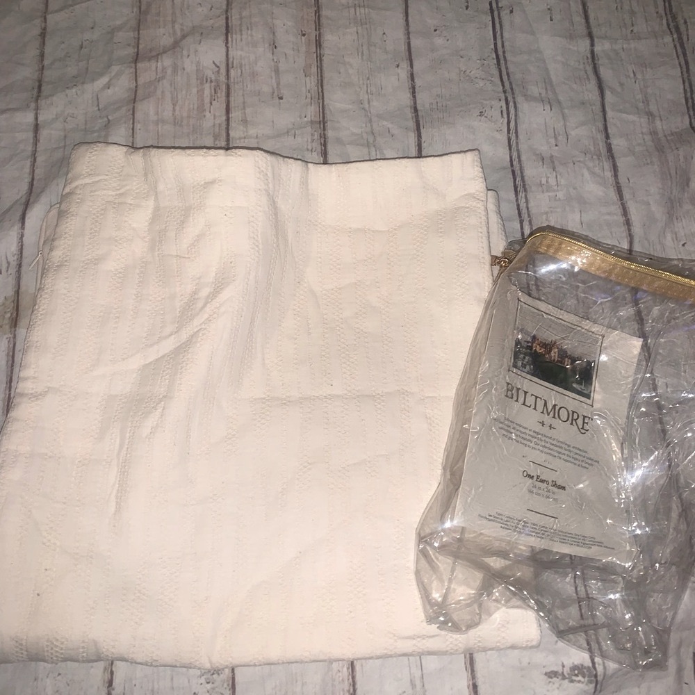 Biltmore cream textured embroidered euro sham 26x26